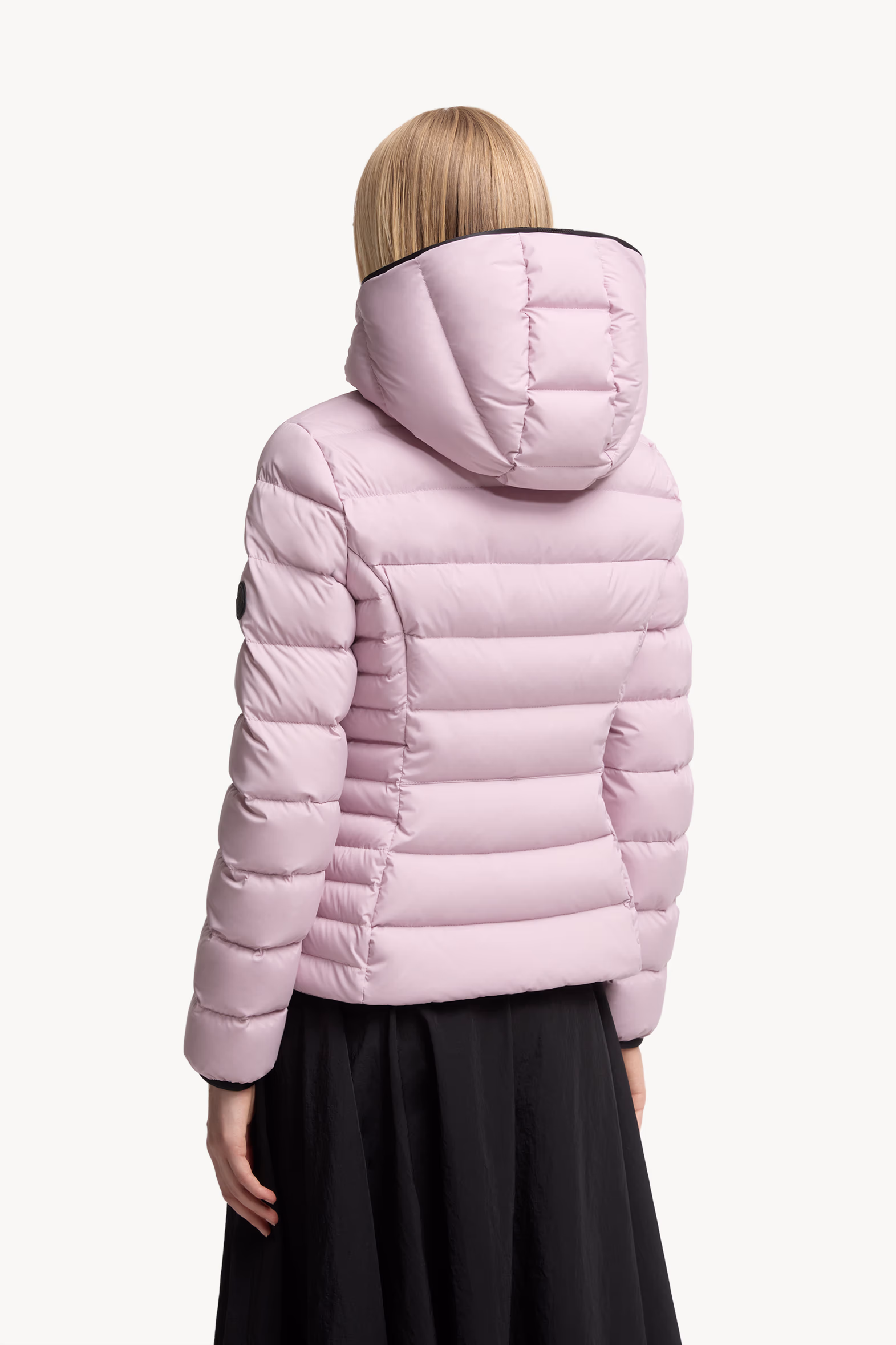 Herbe Hooded Short Down Jacket Women Pink Moncler 5